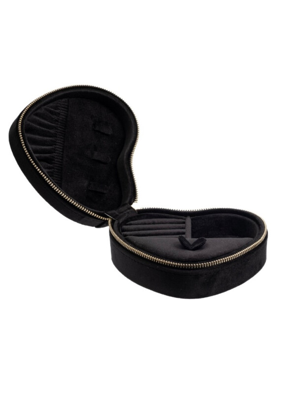 VELVET HEART JEWELLERY BOX BLACK