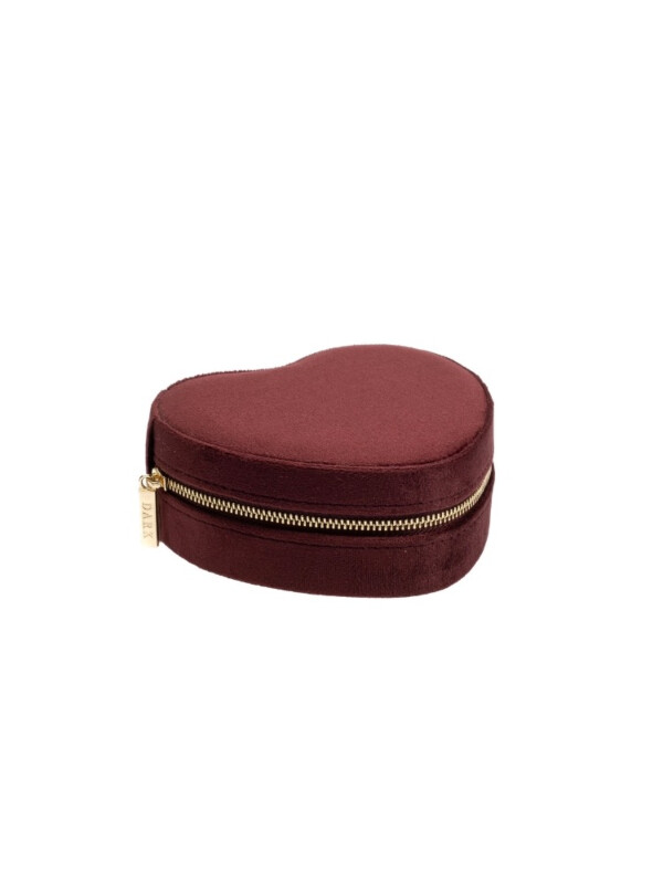 VELVET HEART JEWELLERY BOX MAROON