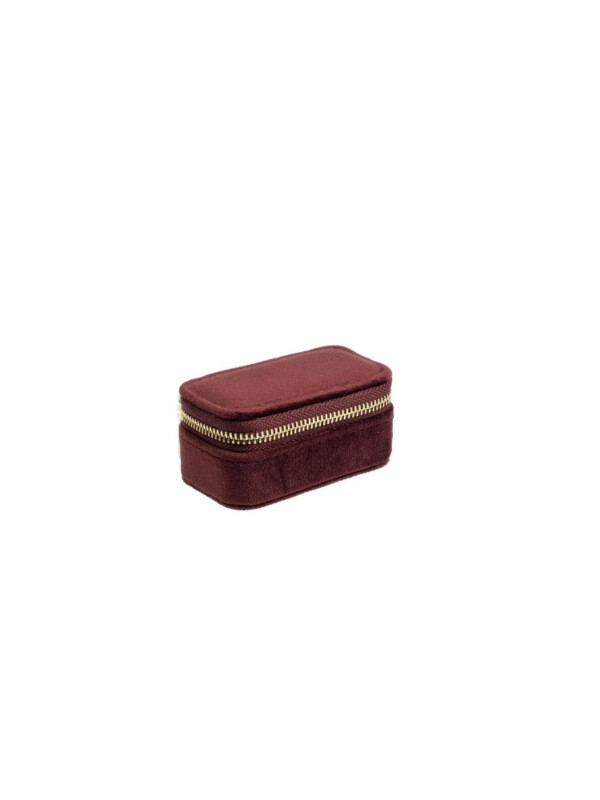 VELVET JEWELLERY BOX MICRO MAROON