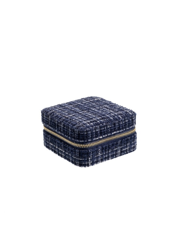 TWEED JEWELLERY BOX MINI NAVY BLUE