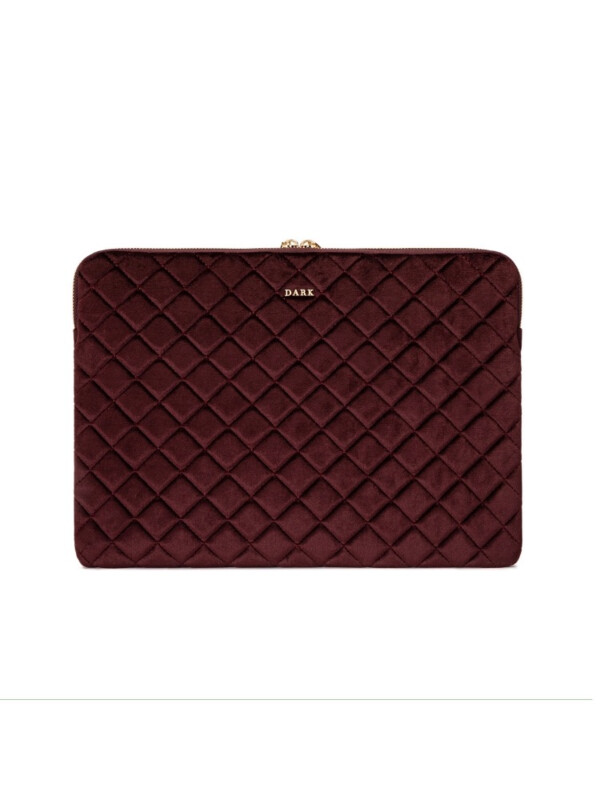 VELVET QUILTED MAC COVER MAROON