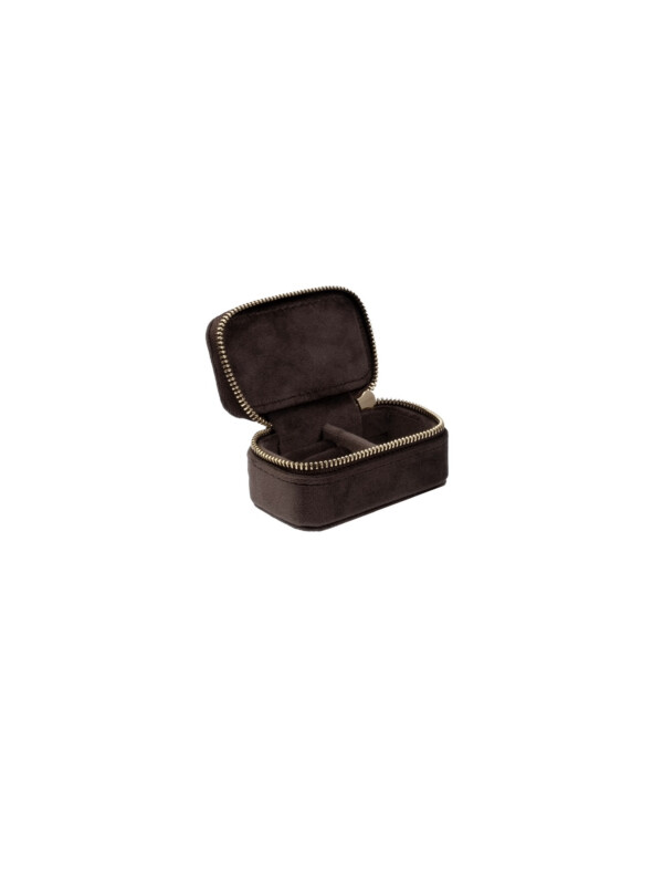 VELVET JEWELLERY BOX MICRO CHOCOLATE BROWN