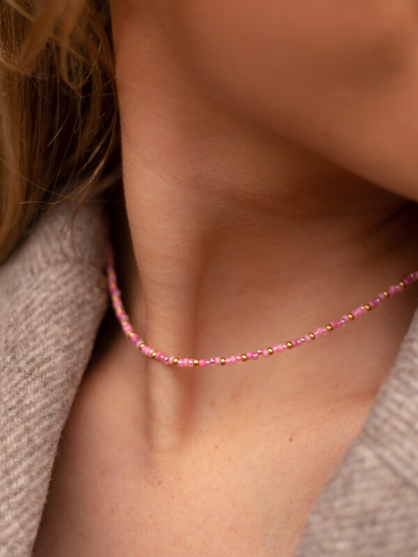 Glass Bead necklace PINK