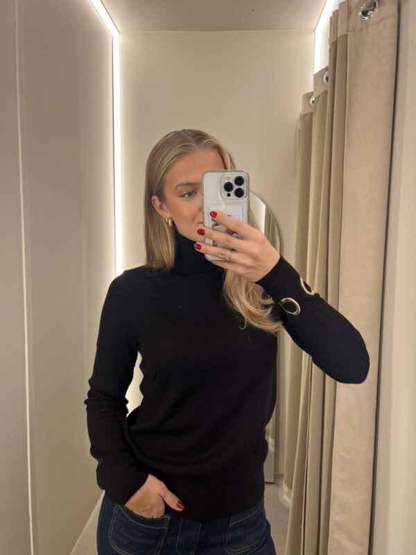 MERINO WOOL ROLL-NECK SWEATER BLACK