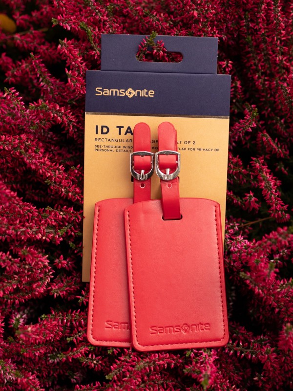 RECTANGLE LUGGAGE TAG x2 RED