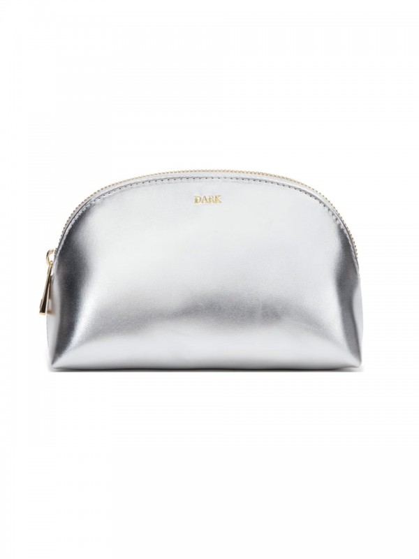 METALLIC MAKE-UP POUCH SMALL SILVER
