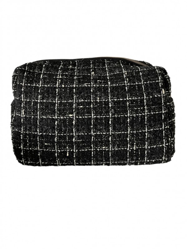 TWEED MAKE-UP POUCH SMALL BLACK