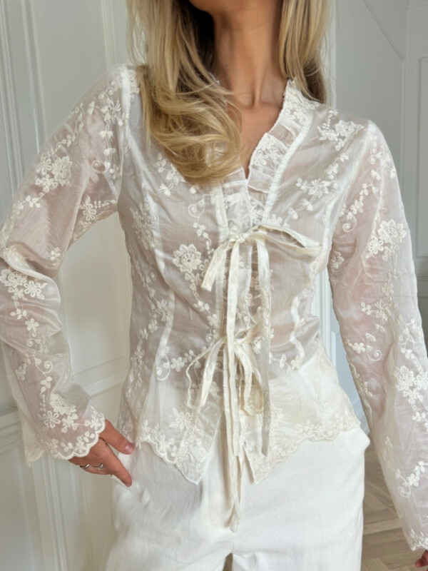 TAMI TIE TOP WHITE LACE