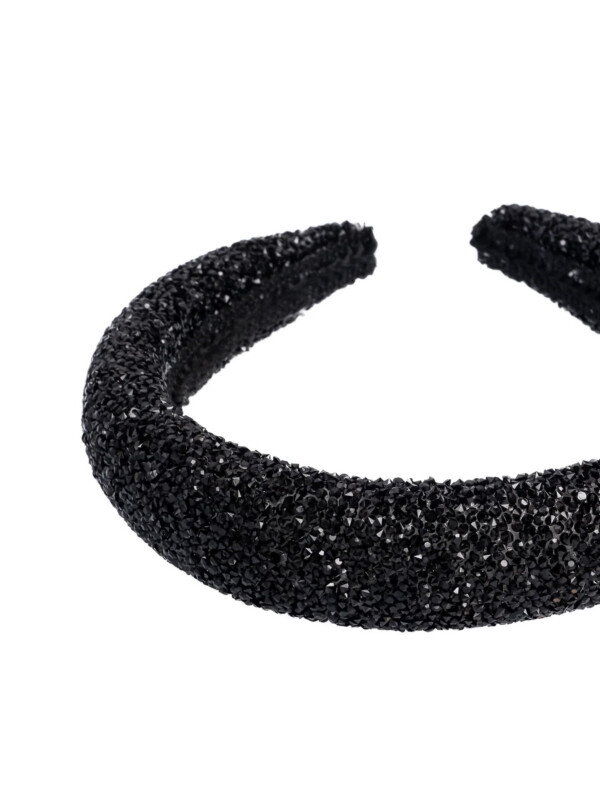 CRYSTAL HAIR BAND BLACK