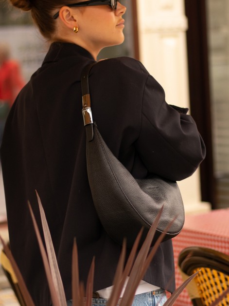 Longchamp Hobo Bag M Roseau In Black