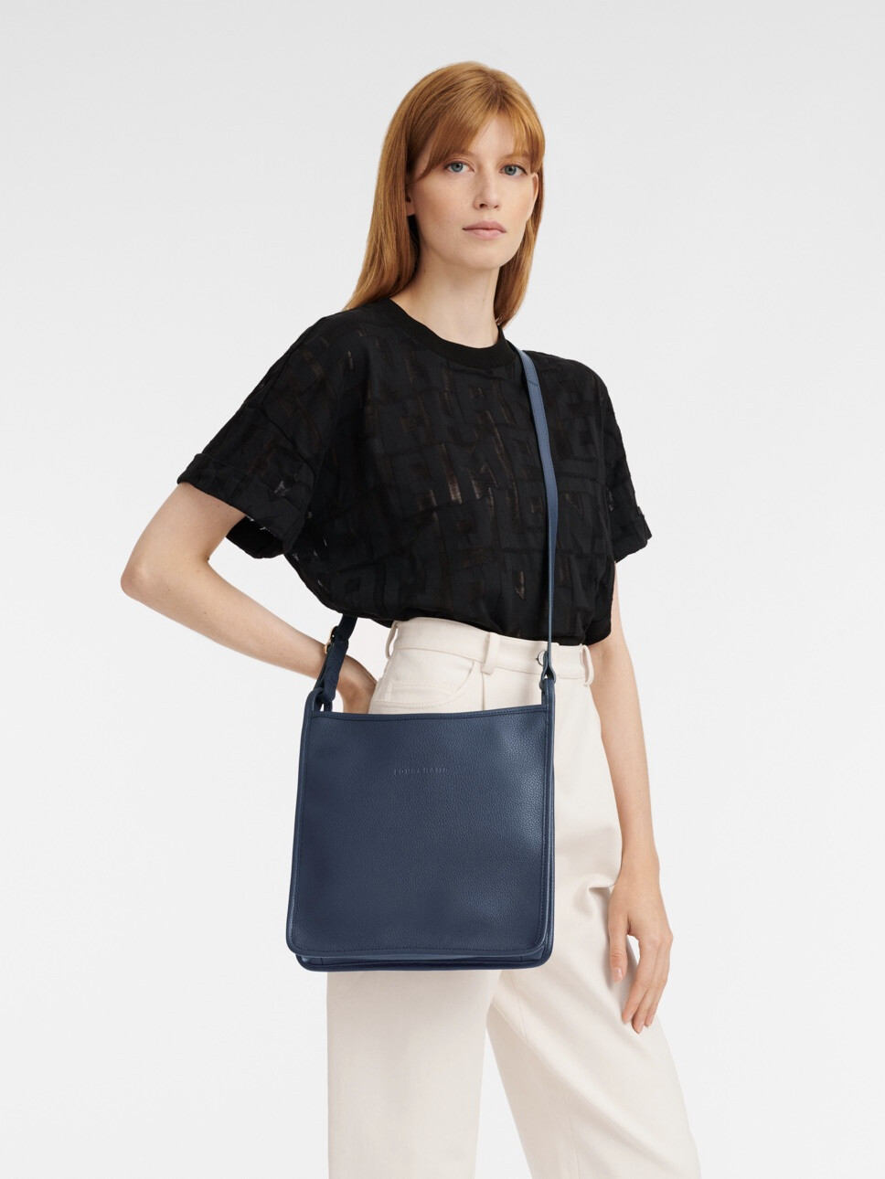 Le Foulonnè Cross Body Bag L Navy