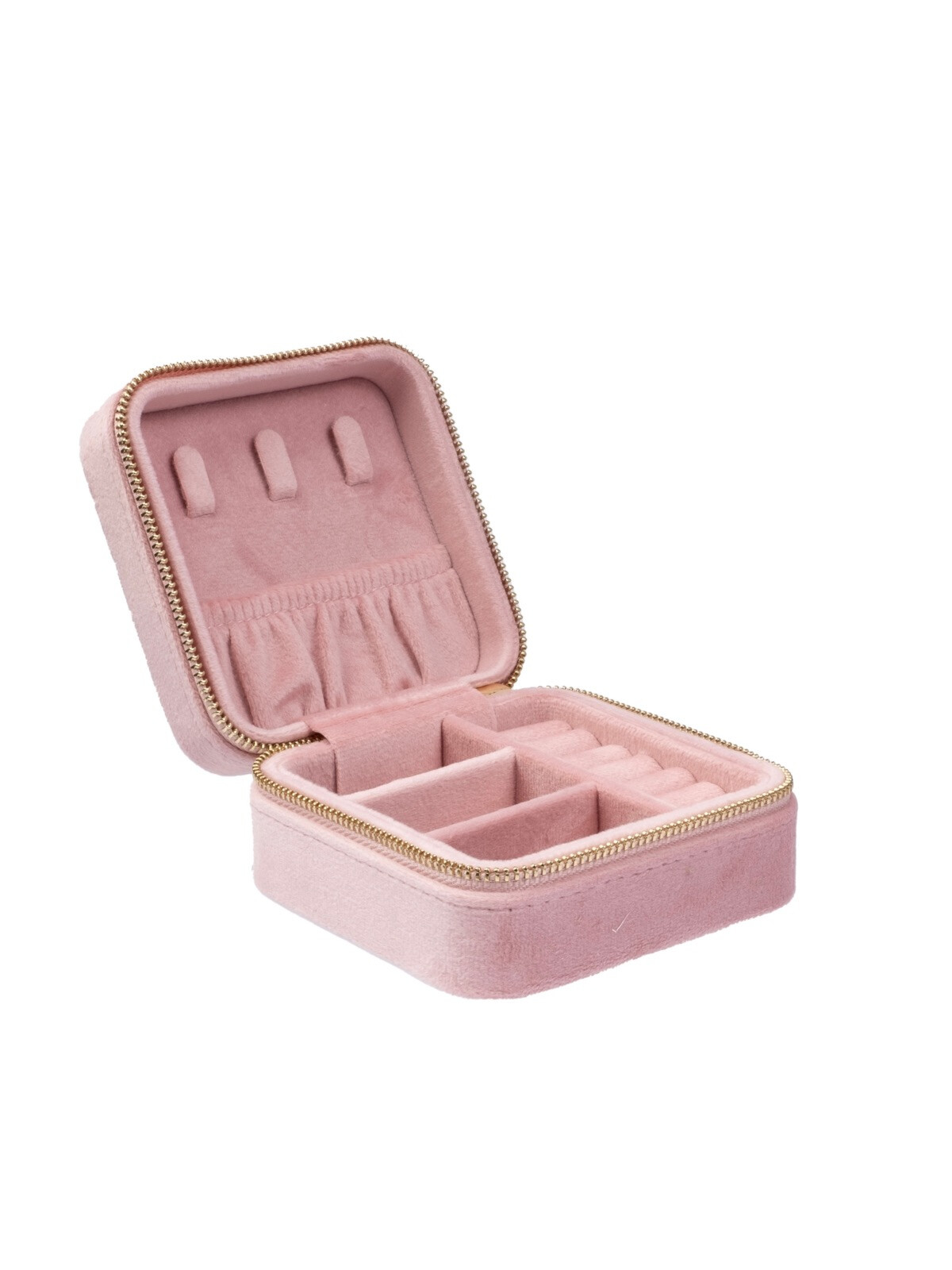 VELVET JEWELLERY BOX MINI LIGHT ROSE