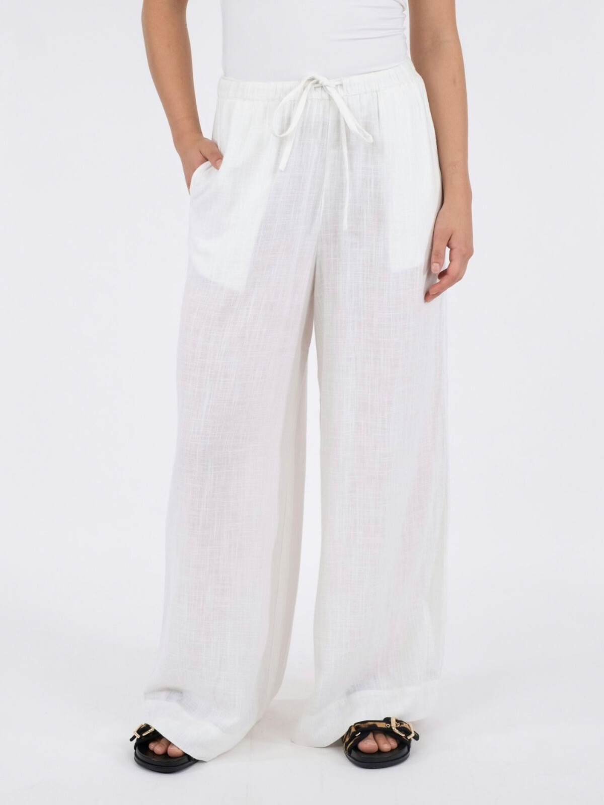 LISSABON SOFT LINEN PANTS WHITE