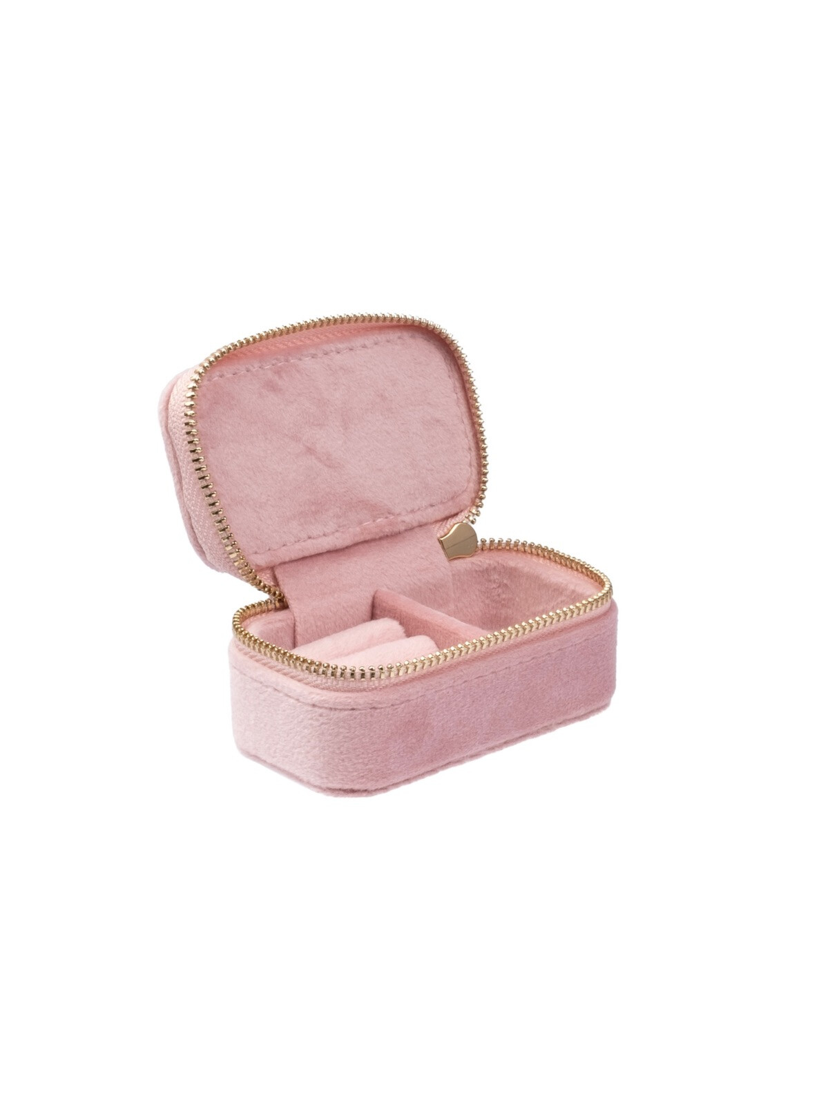 VELVET JEWELLERY BOX MICRO LIGHT ROSE