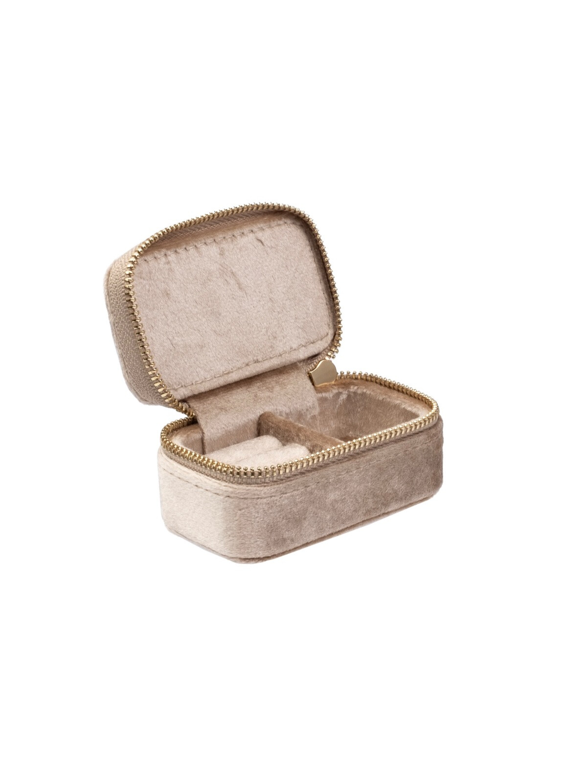 VELVET JEWELLERY BOX MICRO SPARKLED CHAMPAGNE