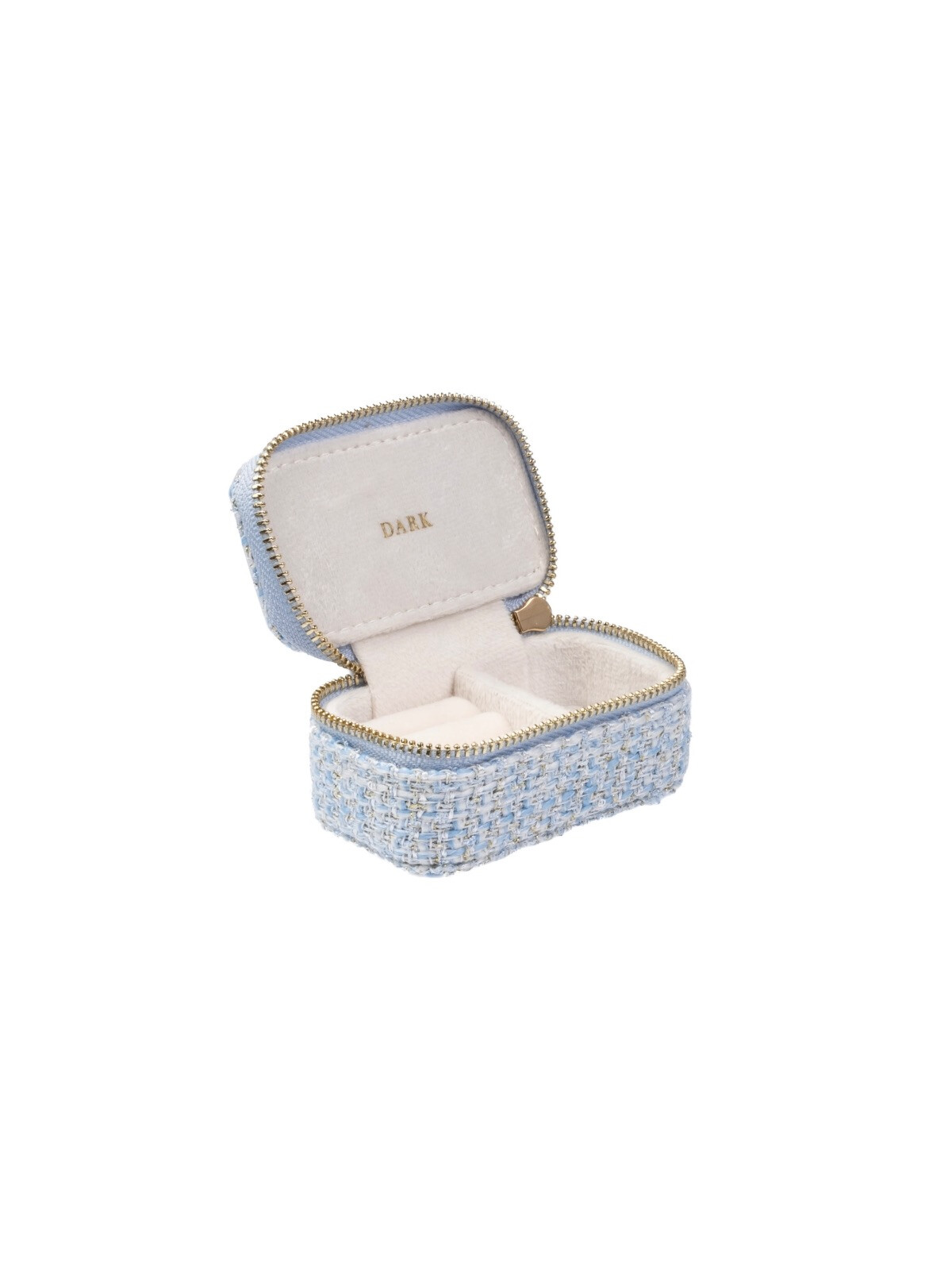 TWEED JEWELLERY BOX MICRO LIGHT BLUE