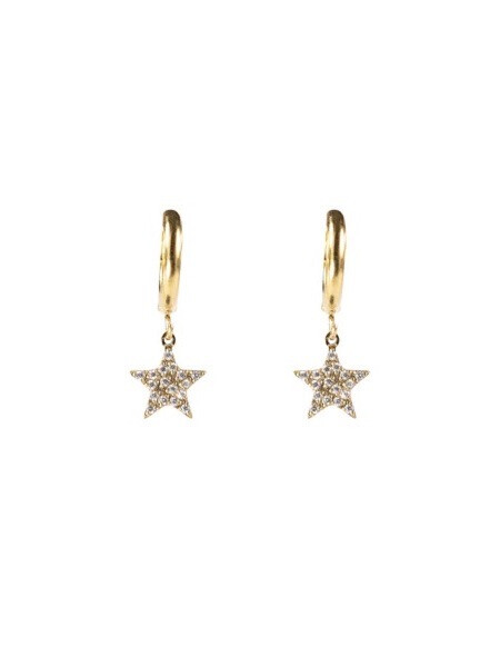 STAR HOOP GOLD W/CRYSTALS