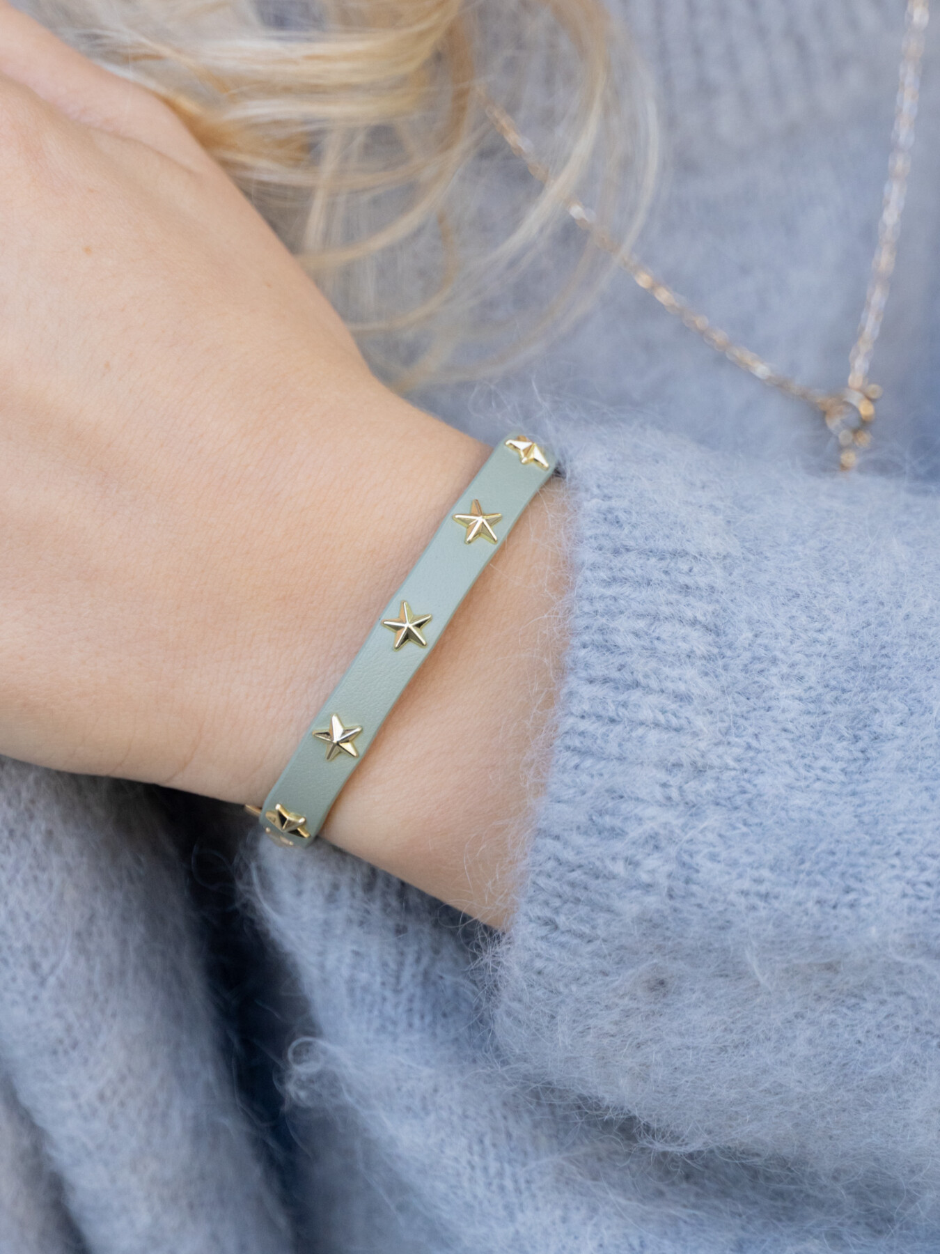 Star Stud bracelet mini faded army w/gold