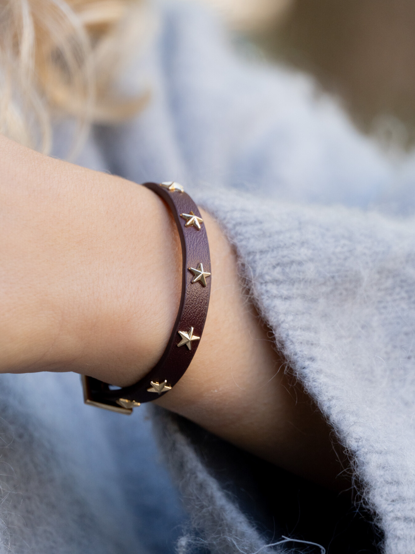 STAR STUD BRACELET MINI MAROON