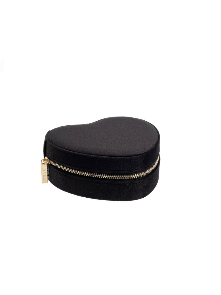 VELVET HEART JEWELLERY BOX BLACK