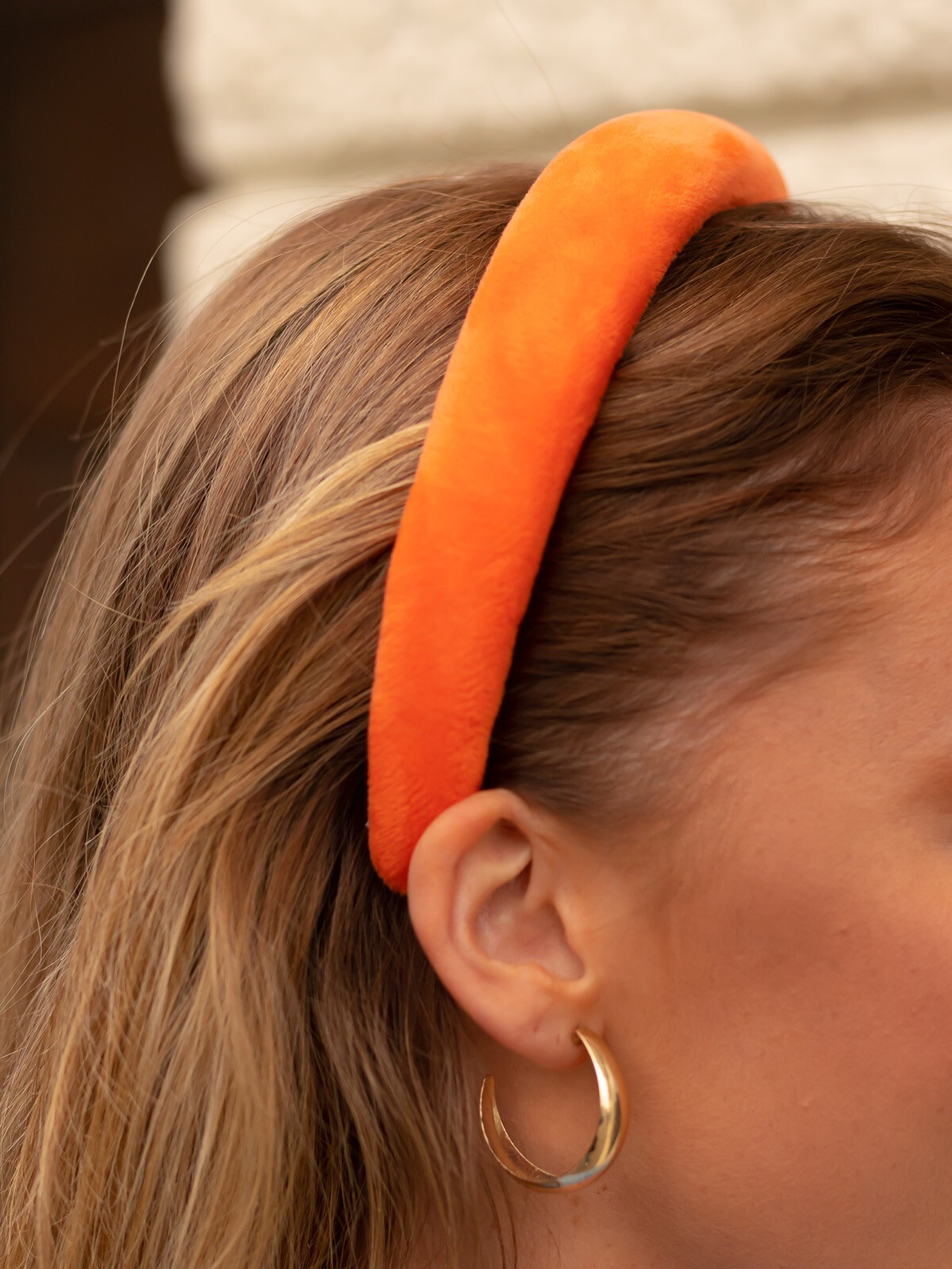 VELVET HAIRBAND ORANGE