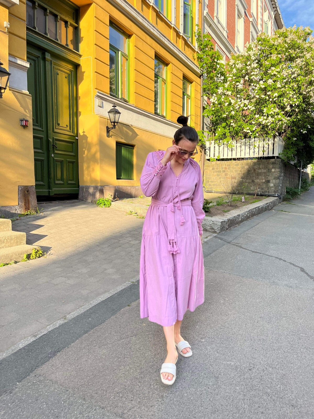 WOVEN ROBE CANDY MAUVE