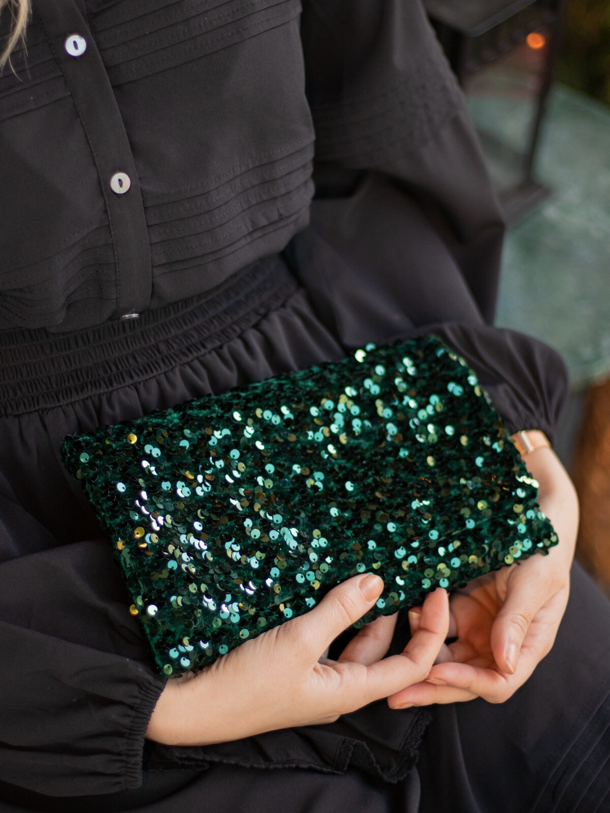 CLUTCH LEATHER GREEN