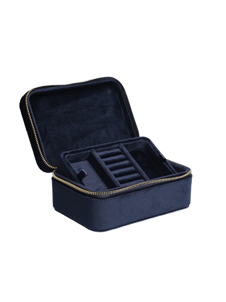 Velvet Jewellery Box Navy Blue